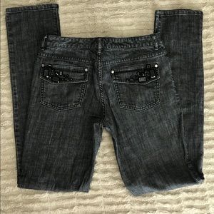 Michael Kors dark wash jeans with black stones